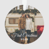 Elegante eerste kerst foto herinnering ornament (achterkant)