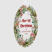 Elegante eerste kerst krans ornament (voorkant)