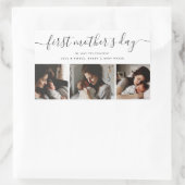 Elegante eerste Moederdag aangepaste fotocollage Rechthoekige Sticker (Tas)