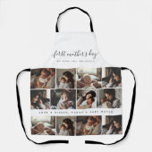 Elegante eerste Moederdag aangepaste fotocollage Schort (Voorkant)