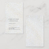 Elegante efaux witte glitter effect visitekaartje (Voorkant / Achterkant)