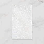 Elegante efaux witte glitter effect visitekaartje (Achterkant)