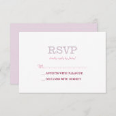 Elegante effen witte lavendel RSVP (Voorkant / Achterkant)