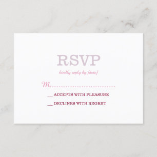 Elegante effen witte lavendel RSVP Kaartje