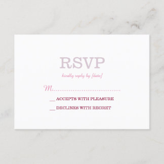 Elegante effen witte lavendel RSVP Kaartje