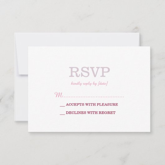 Elegante effen witte lavendel RSVP Kaartje (Voorkant)