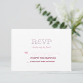 Elegante effen witte lavendel RSVP Kaartje (Staand voorkant)