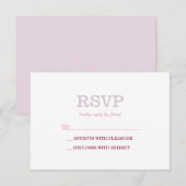 Elegante effen witte lavendel RSVP Kaartje (Voorkant / Achterkant)