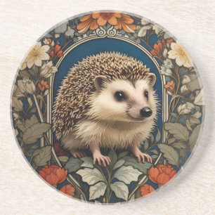 Elegante egel William Morris geïnspireerd Zandsteen Onderzetter
