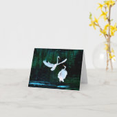 Elegante Egrets in Dance Kaart (Gele Bloem)