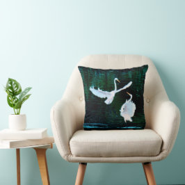 Elegante Egrets in Dance Kussen