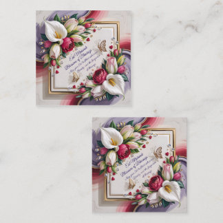 Elegante Eid Al Adha wenskaart met witte Calla Vierkante Visitekaartje