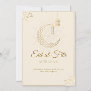 Elegante Eid al-Fitr Mubarak Kaart Minimale Islami