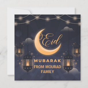 Elegante Eid Mubarak-calligrafie Feestdagenkaart