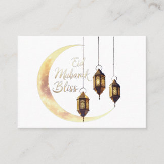 Elegante "Eid Mubarak" Gift Kaart – Crescent Moon  Contactkaartje