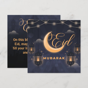 Elegante Eid Mubarak kalligrafie Feestdagenkaart