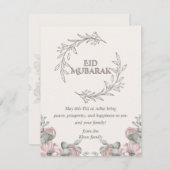 Elegante Eid ul Adha kaart met bloemendesign (Voorkant / Achterkant)