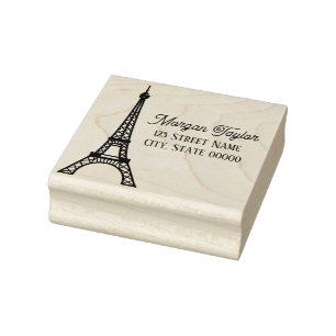 Elegante Eiffeltoren #2 Tekening Naam Retouradres Rubberstempel
