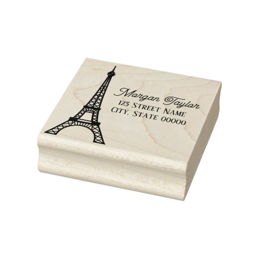 Elegante Eiffeltoren #2 Tekennaam Retouradres Rubberstempel (Stempel)