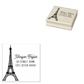 Elegante Eiffeltoren #2 Tekennaam Retouradres Rubberstempel (Gestempeld)