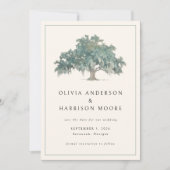 Elegante eikenboom zuidelijke bruiloft save the date (Voorkant)