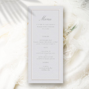 Elegante Elegant Modern Classic Ecru Lijst bruilof Menu