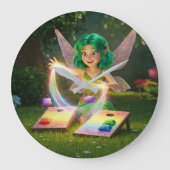 Elegante Elfen Bruiloftsshower Grote Klok (Voorkant)