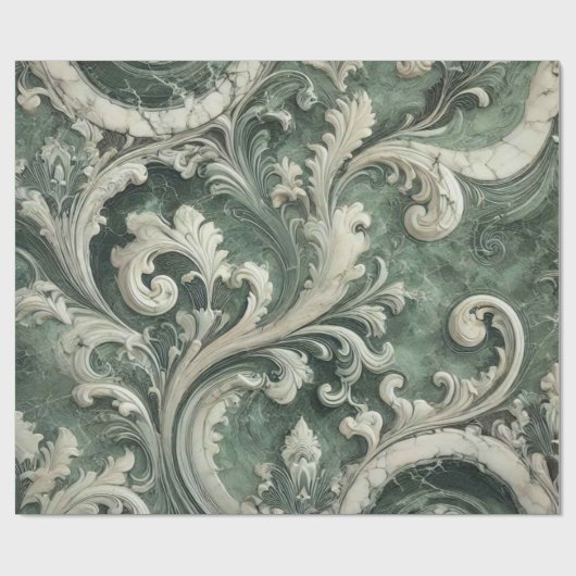 Elegante Emerald Barok Elegance Cadeaupapier (Vlak)