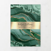 Elegante Emerald Green Gold Agaat Trifold Brochure Drieluik Kaart (Cover)