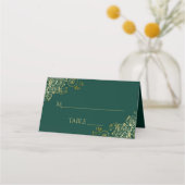 Elegante Emerald Green & Gold bruiloft inschrijven (Voorkant)