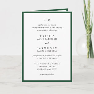 Elegante Emerald Green Monogram Moderne bruiloft