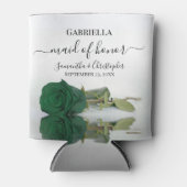 Elegante Emerald Green Roos Maid of Honor bruiloft Blikjeskoeler (Voorkant)