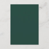 Elegante Emerald Green Script Wedding QR-code Informatiekaartje (Achterkant)