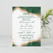 Elegante Emerald Green Valima uitnodigingen (Staand voorkant)