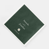 Elegante Emerald Groen en Witte Daisy Bruiloft Servet (Hoek)