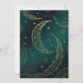 Elegante Emerald Groen Goud Hemelse Bruiloft Kaart (Achterkant)