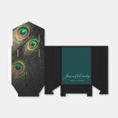 Elegante Emerald Groene en Gouden Peacock Bruiloft Bedankdoosjes (Uitgevouwen)