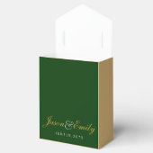 Elegante Emerald Groene en Gouden Peacock Bruiloft Bedankdoosjes (Geopend)