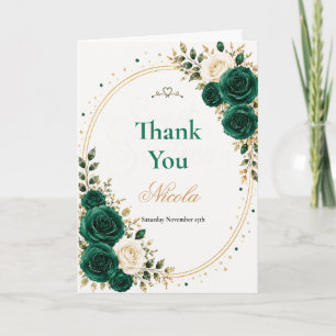 Elegante Emerald Sweet 16 Bedankkaart
