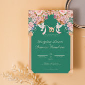 Elegante Emerald Wildflower bruiloft uitnodiging