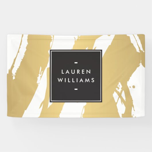 Elegante en Abstracte gouden penseelstreken Banner (Horizontaal)