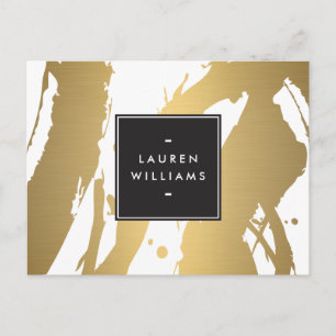 Elegante en Abstracte gouden penseelstreken II Bri Briefkaart
