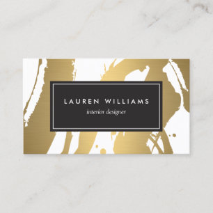 Elegante en Abstracte gouden penseelstreken III Visitekaartje
