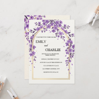 Elegante en aquarel paarse Kersenbloesem Kaart