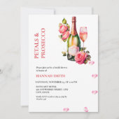 Elegante en chique bloemblaadjes en Prosecco Vrijg Kaart (Voorkant)