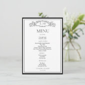 Elegante en chique couple shower Bruidscadeau Menu (Staand voorkant)