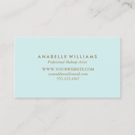 Elegante en chique munt en faux gouden folie visitekaartje (Achterkant)