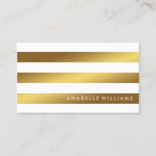 Elegante en chique witte faux gouden folie visitekaartje (Voorkant)