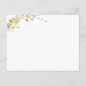 Elegante en delicate gele bloemenbruiloft details informatiekaartje (Achterkant)