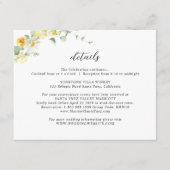 Elegante en delicate gele bloemenbruiloft details informatiekaartje (Voorkant)